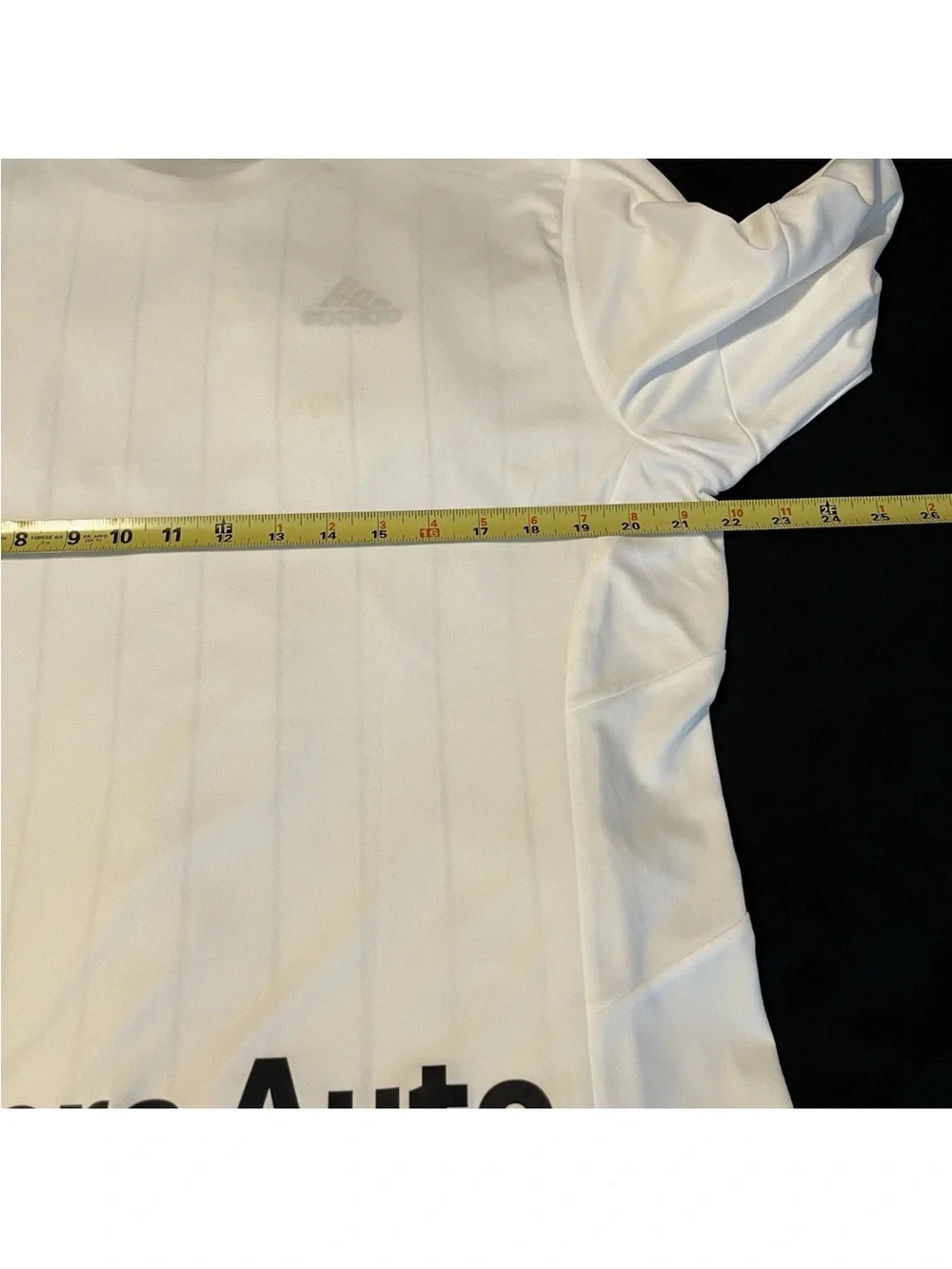adidas White and Black Pinstripe Soccer Jersey